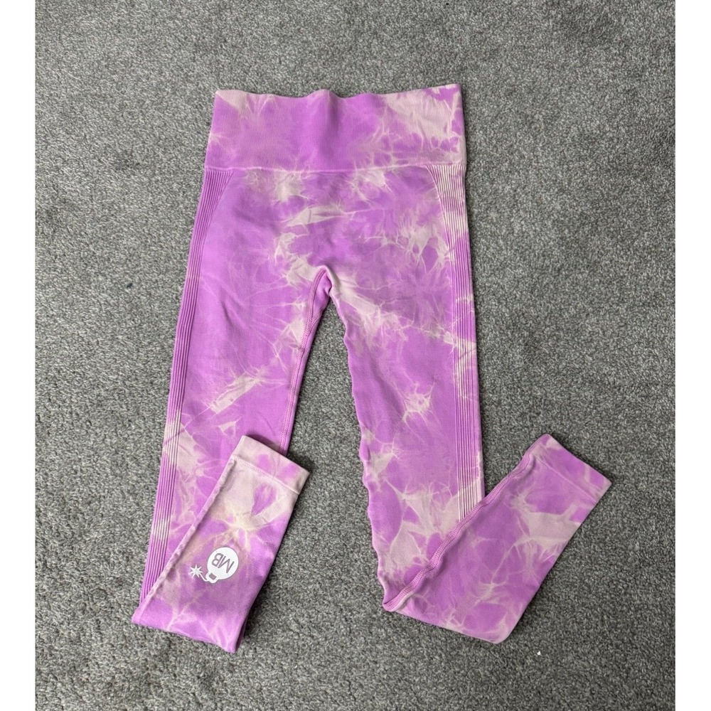 Muscle Bomb Pink Tie Dye Seamless High Waist Scrunch Butt Gym Leggings Small
